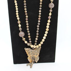 2 - Jasper stone beaded necklaces